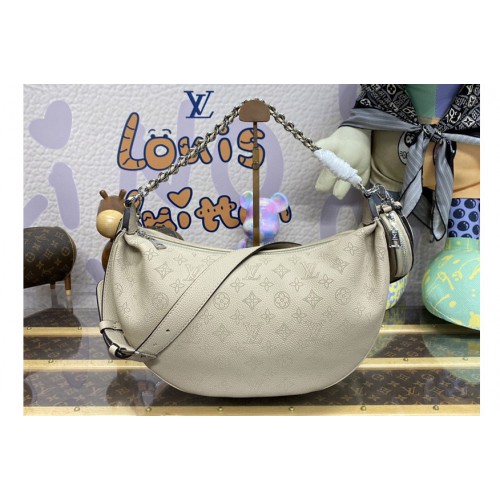 Louis Vuitton MM22823 Baia MM Bag in Gray Perforated Mahina calfskin