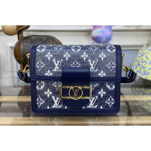 Louis Vuitton M22826 Dauphine Mini handbag in Blue Monoglam coated canvas