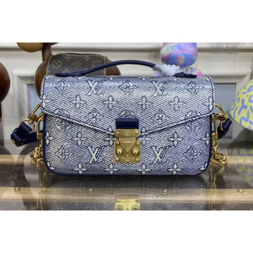 Louis Vuitton M22834 Pochette Metis East West handbag in Blue Monoglam coated canvas