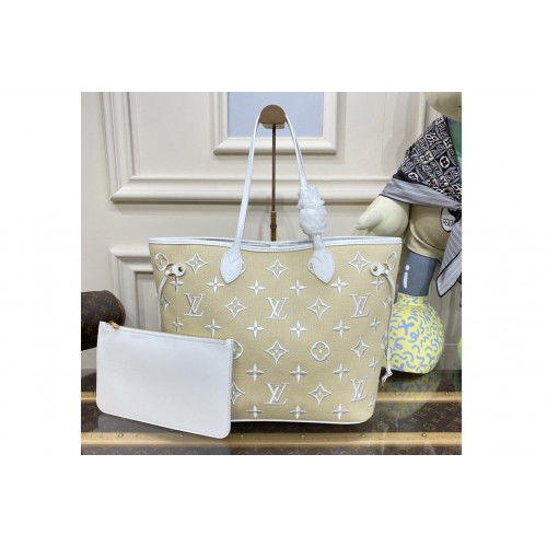 Louis Vuitton M22838 Neverfull MM tote Bag in Black Lotus cotton