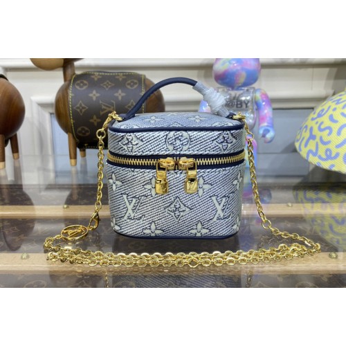 Louis Vuitton M82467 Micro Vanity Bag in Blue Monoglam coated canvas