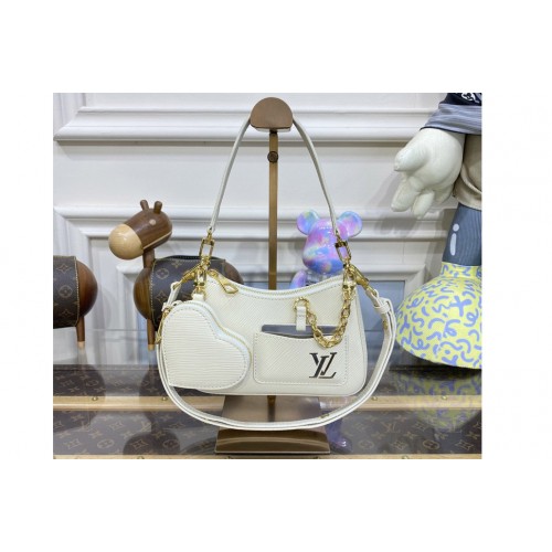 Louis Vuitton M22941 Marellini handbag in Quartz White Epi grained cowhide leather