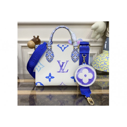 Louis Vuitton M22976 OnTheGo PM tote bag in Blue Monogram coated canvas