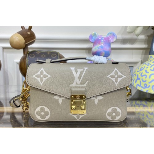 Louis Vuitton M23081 Pochette Metis East West Bag in Dove Cream Monogram Empreinte Leather