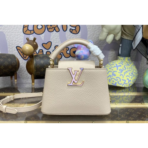 Louis Vuitton M23082 Capucines Mini handbag in Quartz White Taurillon leather
