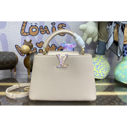 Louis Vuitton M23082 Capucines BB handbag in Quartz White Taurillon leather