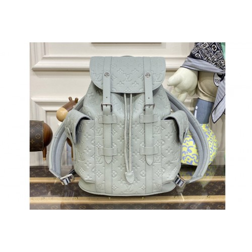 Louis Vuitton M23146 Christopher PM backpack in Mineral Gray Embossed Taurillon Monogram cowhide leather Louis Vuitton M23146 Christopher PM backpack in Mineral Gray Embossed Taurillon Monogram cowhide leather