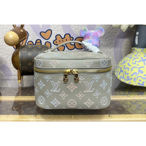 Louis Vuitton M23550 Nice Mini vanity case in Gray Mahina perforated calfskin leather