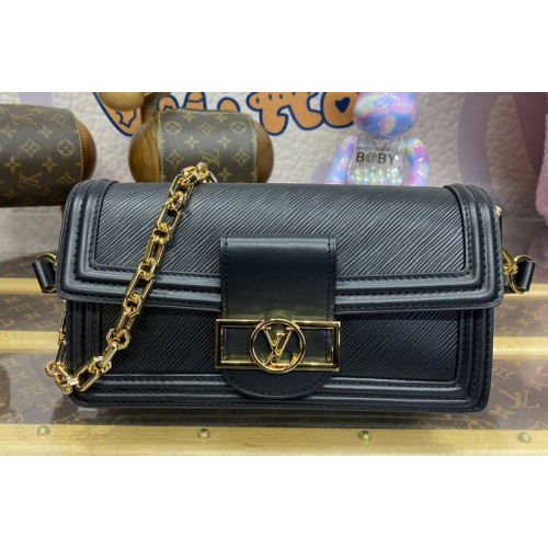 Louis Vuitton M23603 Dauphine East-West handbag in Black Epi cowhide leather