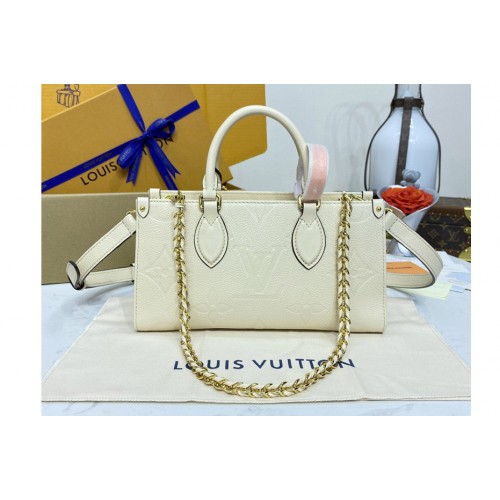 Louis Vuitton M23698 OnTheGo East West tote Bag in Cream Embossed grained cowhide leather