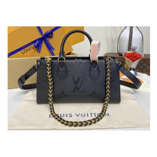 Louis Vuitton M23640 OnTheGo East West tote Bag in Black Embossed grained cowhide leather