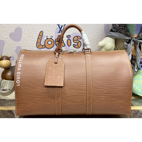 Louis Vuitton M23721 Keepall Bandouliere 50 bag in Brown Epi XL grained leather Louis Vuitton M23721 Keepall Bandouliere 50 bag in Brown Epi XL grained leather