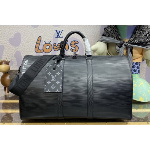 Louis Vuitton M23721 Keepall Bandouliere 50 bag in Black Epi XL grained leather