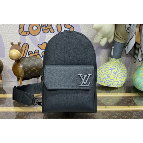 Louis Vuitton M23736 Pilot Slingbag in Black Cowhide leather
