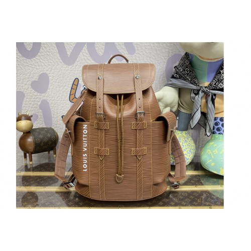 Louis Vuitton M23764 Christopher MM backpack in Brown Epi XL grained leather Louis Vuitton M23764 Christopher MM backpack in Brown Epi XL grained leather