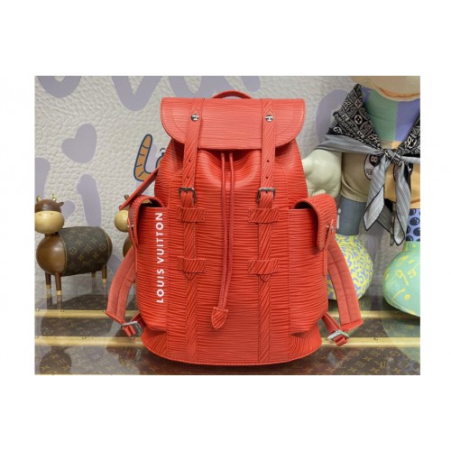 Louis Vuitton M23764 Christopher MM backpack in Vermillion Red Epi XL grained leather Louis Vuitton M23764 Christopher MM backpack in Vermillion Red Epi XL grained leather