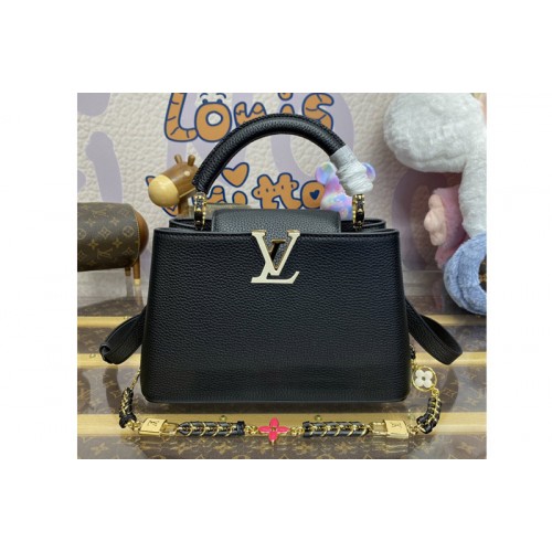 Louis Vuitton M23950 Capucines BB handbag in Black Taurillon leather
