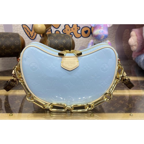 Louis Vuitton M24021 Croissant PM Bag in Sky Monogram Vernis embossed cowhide leather Louis Vuitton M24021 Croissant PM Bag in Sky Monogram Vernis embossed cowhide leather