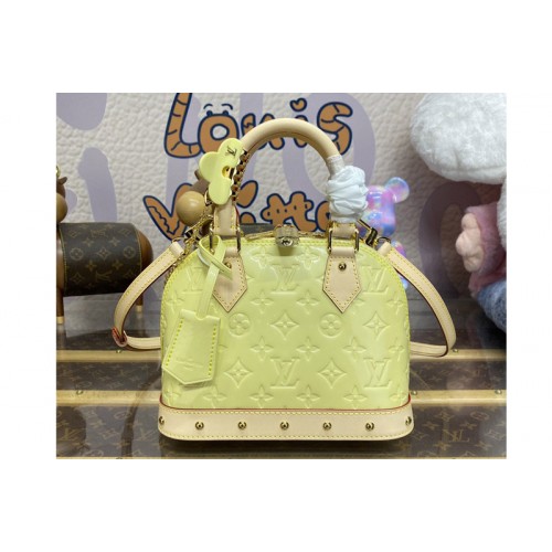 Louis Vuitton M24063 Alma BB Bag in Chic and Yellow Monogram Vernis embossed cowhide leather Louis Vuitton M24063 Alma BB Bag in Chic and Yellow Monogram Vernis embossed cowhide leather