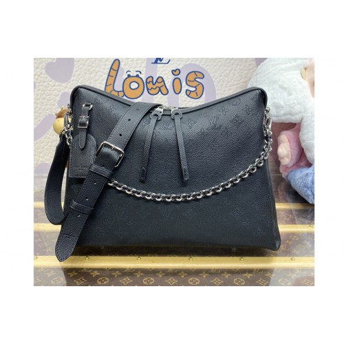 Louis Vuitton M24132 Hand It All MM bag in Black Mahina calfskin