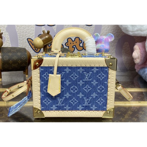 Louis Vuitton M24161 Petite Valise Denim Bleu Bag in Monogram Denim canvas Louis Vuitton M24161 Petite Valise Denim Bleu Bag in Monogram Denim canvas