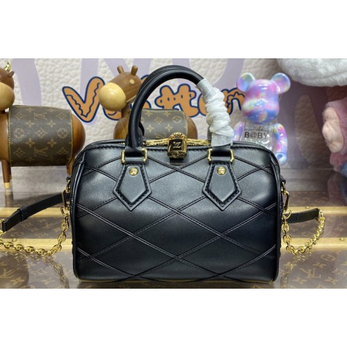Louis Vuitton M24261 Speedy 20 Bandouliere handbag in Black Lambskin