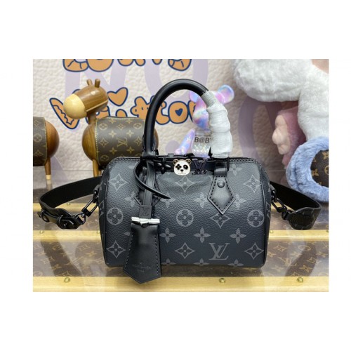 Louis Vuitton M24606 Speedy 18 Bandouliere Bag in Monogram Eclipse Canvas