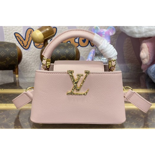 Louis Vuitton M24666 Capucines East West Mini handbag in Pink Grained calfskin