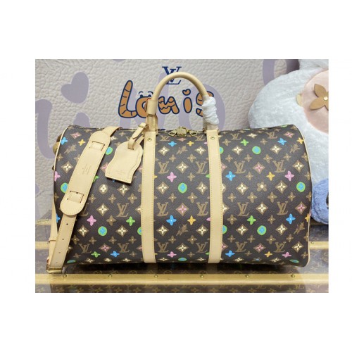 Louis Vuitton M24901 x Tyler Keepall Bandouliere 45 Bag in Monogram Macassar Canvas