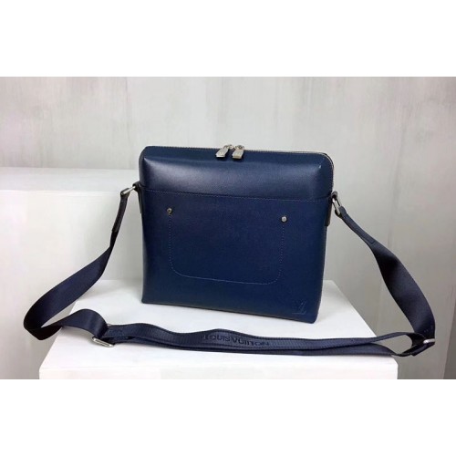 Louis Vuitton M30238 Grigori Messenger Pm Bag in Blue Taiga Leather