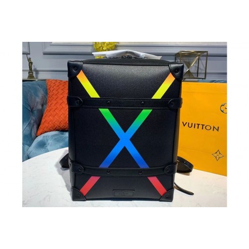 Louis Vuitton M30337 Soft Trunk Backpack PM Bags Black Taiga leather