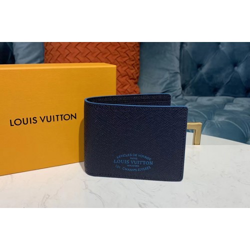Louis Vuitton M30381 Multiple Wallet Navy Blue Taiga leather