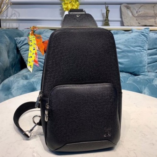 Louis Vuitton M30443 Avenue Sling Bag in Black Taiga leather