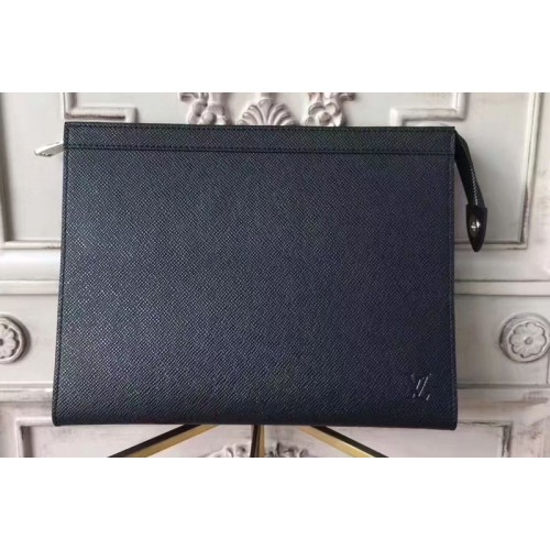 Louis Vuitton M30675 Pochette Voyage MM in Black Taiga Leather