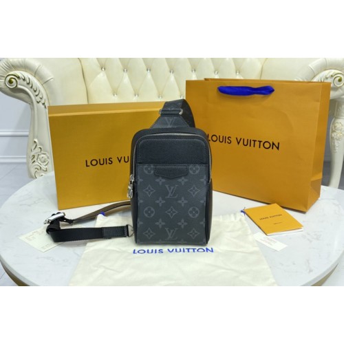 Louis Vuitton M30741 Outdoor Sling Bag in Monogram Eclipse Canvas and Black Taiga leather