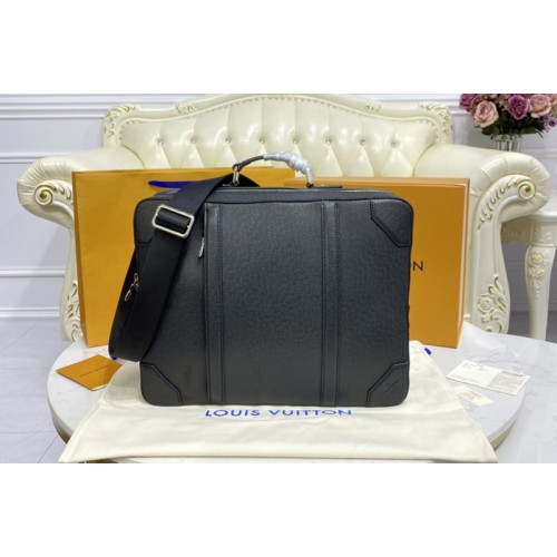 Louis Vuitton M30769 Briefcase Backpack in Black Taiga leather