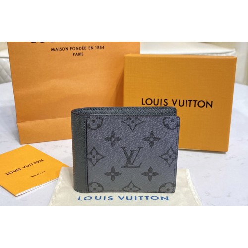 Louis Vuitton M30843 Multiple Wallet in Taiga leather and Monogram Canvas