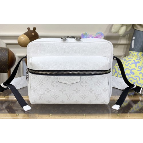 Louis Vuitton M30873 Outdoor Messenger Bag in White Monogram coated canvas and Taiga cowhide leather