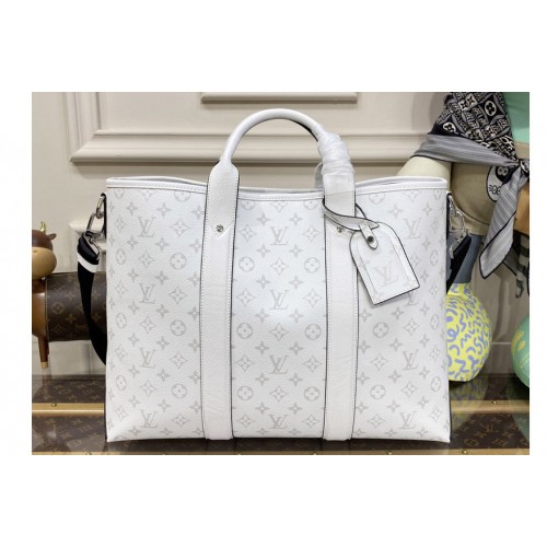 Louis Vuitton M30919 Weekend Tote NM Bag in White Monogram coated canvas and Taiga cowhide leather