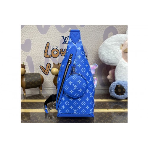 Louis Vuitton M31075 Duo Slingbag in Blue Monogram Canvas