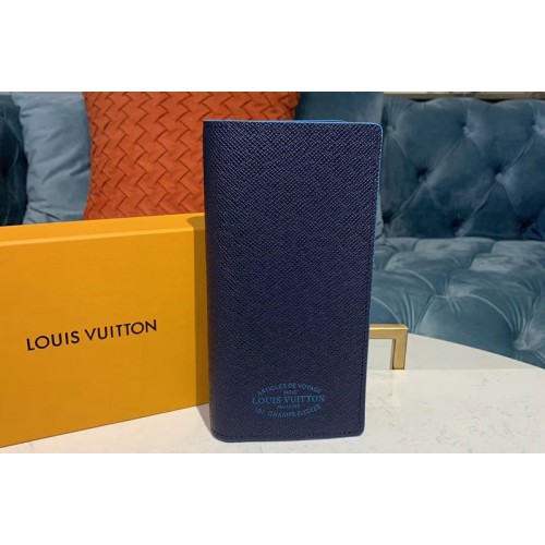 Louis Vuitton M30387 Brazza Wallet Navy Blue Taiga leather