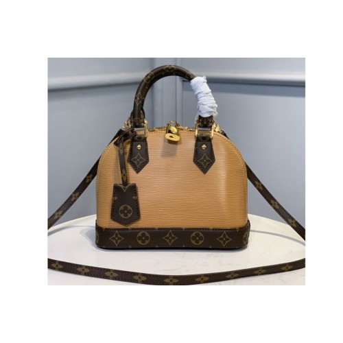Louis Vuitton M40302 Alma BB Bag in Brown Epi Leather and Monogram Canvas Louis Vuitton M40302 Alma BB Bag in Brown Epi Leather and Monogram Canvas