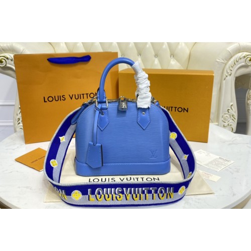 Louis Vuitton M57426 Alma BB handbag in Blue Epi Leather