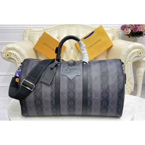 Louis Vuitton M40560 Keepall Bandoulière 50 bag in Monogram Eclipse Canvas Louis Vuitton M40560 Keepall Bandoulière 50 bag in Monogram Eclipse Canvas