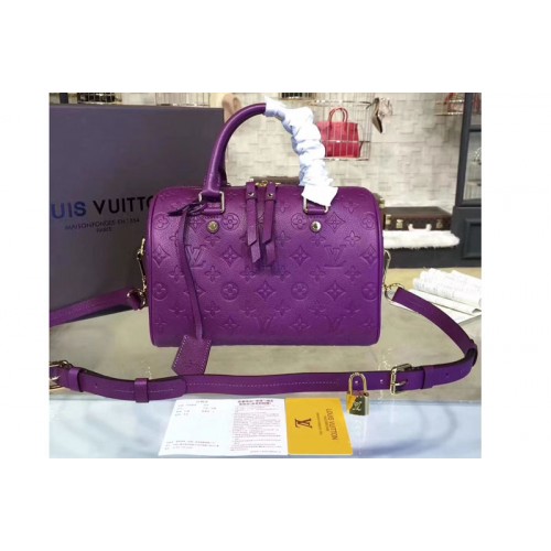 Louis Vuitton M40763 Speedy 30 Top Handle Bags Purple Monogram Empreinte Leather Louis Vuitton M40763 Speedy 30 Top Handle Bags Purple Monogram Empreinte Leather