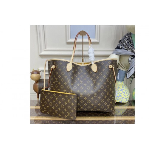 Louis Vuitton M40992 Neverfull GM Bag in Monogram Canvas With Yellow Louis Vuitton M40992 Neverfull GM Bag in Monogram Canvas With Yellow