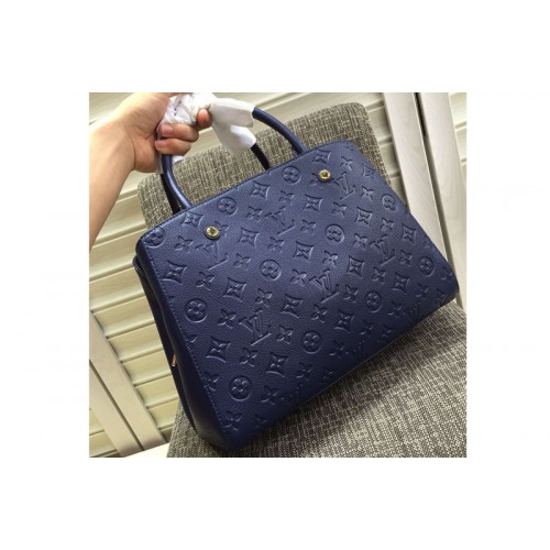 LOUIS VUITTON M41048 Montaigne MM Bag in Blue Monogram Empreinte Leather LOUIS VUITTON M41048 Montaigne MM Bag in Blue Monogram Empreinte Leather