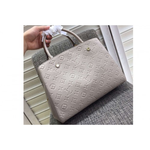 LOUIS VUITTON M41048 Montaigne MM Bag in Gray Monogram Empreinte Leather LOUIS VUITTON M41048 Montaigne MM Bag in Gray Monogram Empreinte Leather