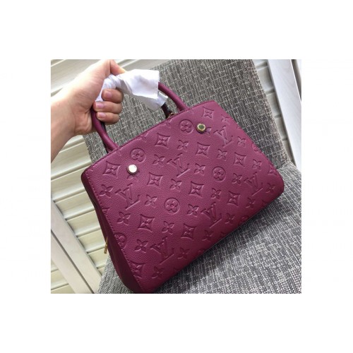 LOUIS VUITTON M41048 Montaigne MM Bag in Burgundy Monogram Empreinte Leather LOUIS VUITTON M41048 Montaigne MM Bag in Burgundy Monogram Empreinte Leather