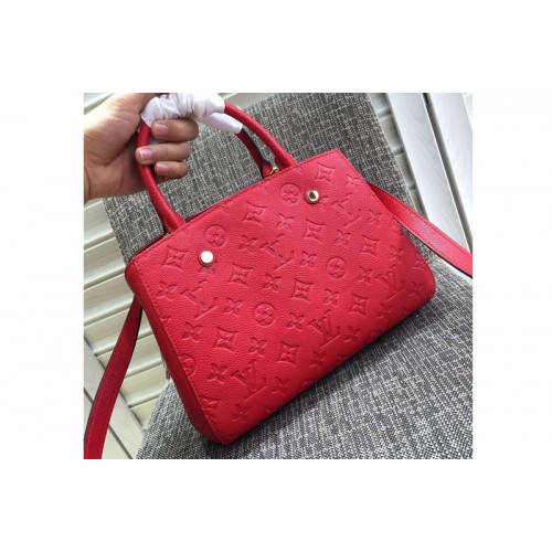 Replica LOUIS VUITTON M41053 Montaigne MM Bag in Red Monogram Empreinte Leather Replica LOUIS VUITTON M41053 Montaigne MM Bag in Red Monogram Empreinte Leather
